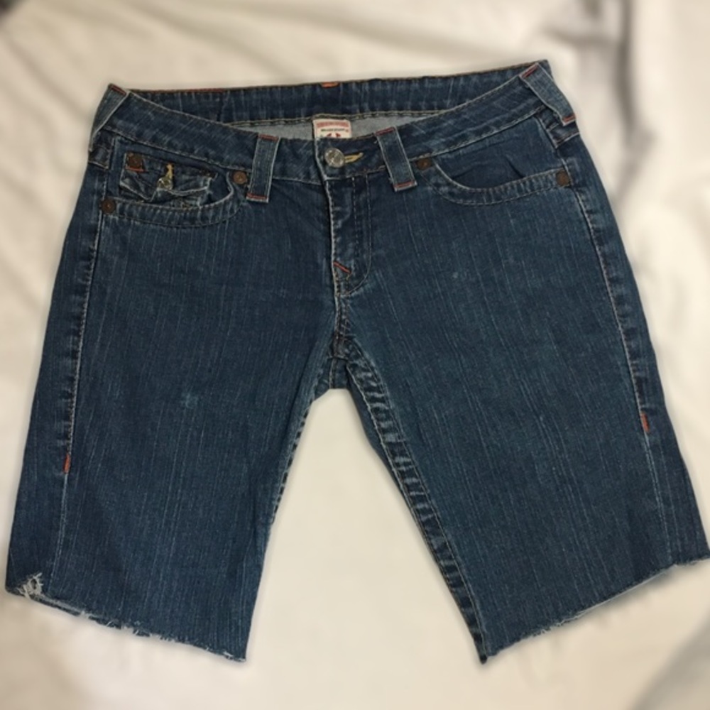 TRUE RELIGION Women Bermuda Jeans Shorts Joey 29